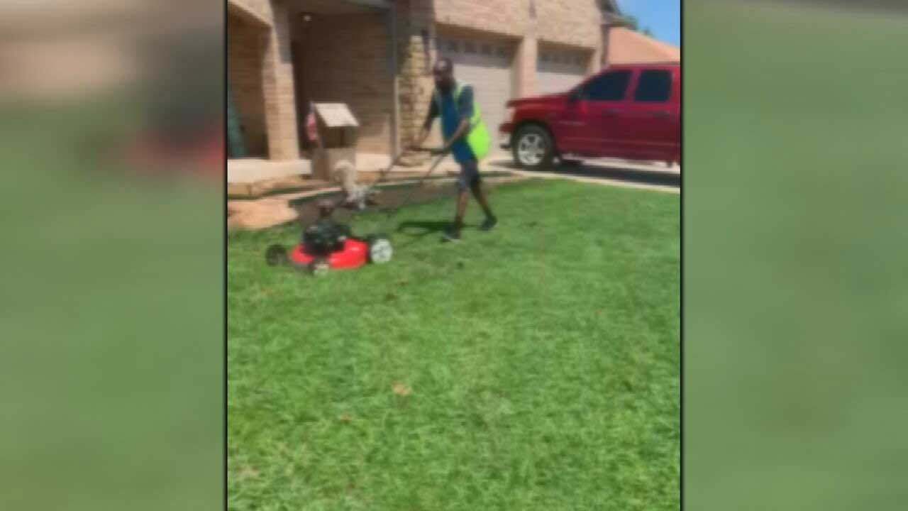 Oklahoma Amazon Driver Steps In To Help After Seeing Teen Struggle To Mow Lawn