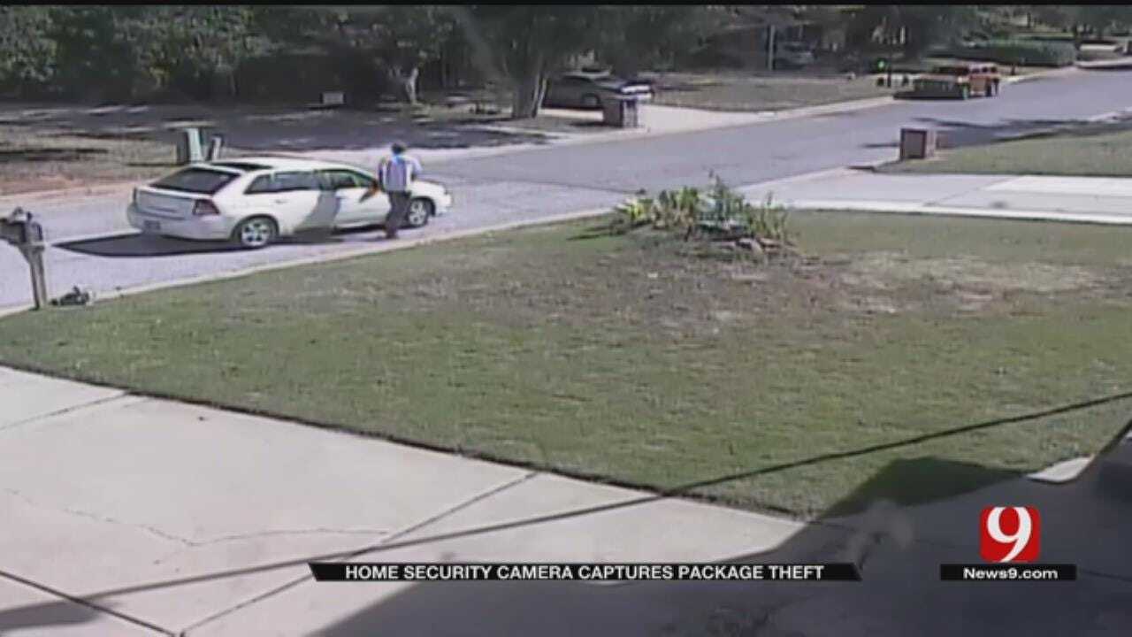 Security Cameras Capture Reported Package Thief In NW OKC