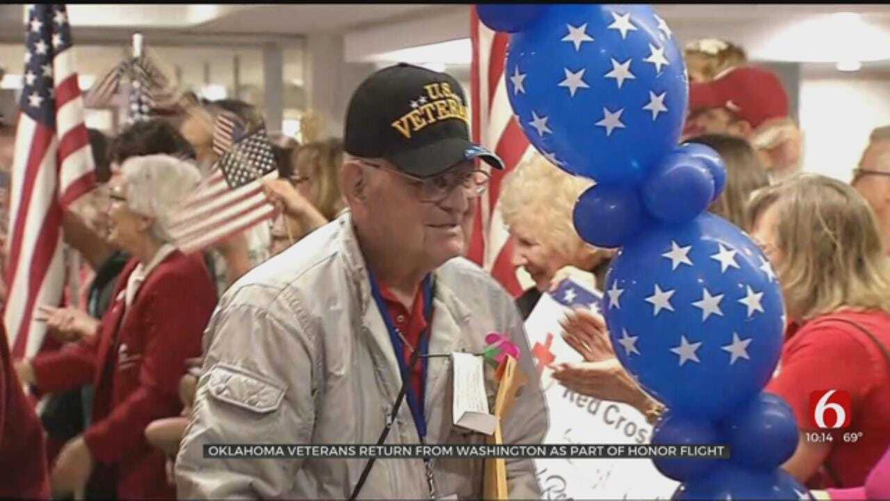 Dozens Of Tulsa Veterans Return From Oklahoma Warriors Honor Flight