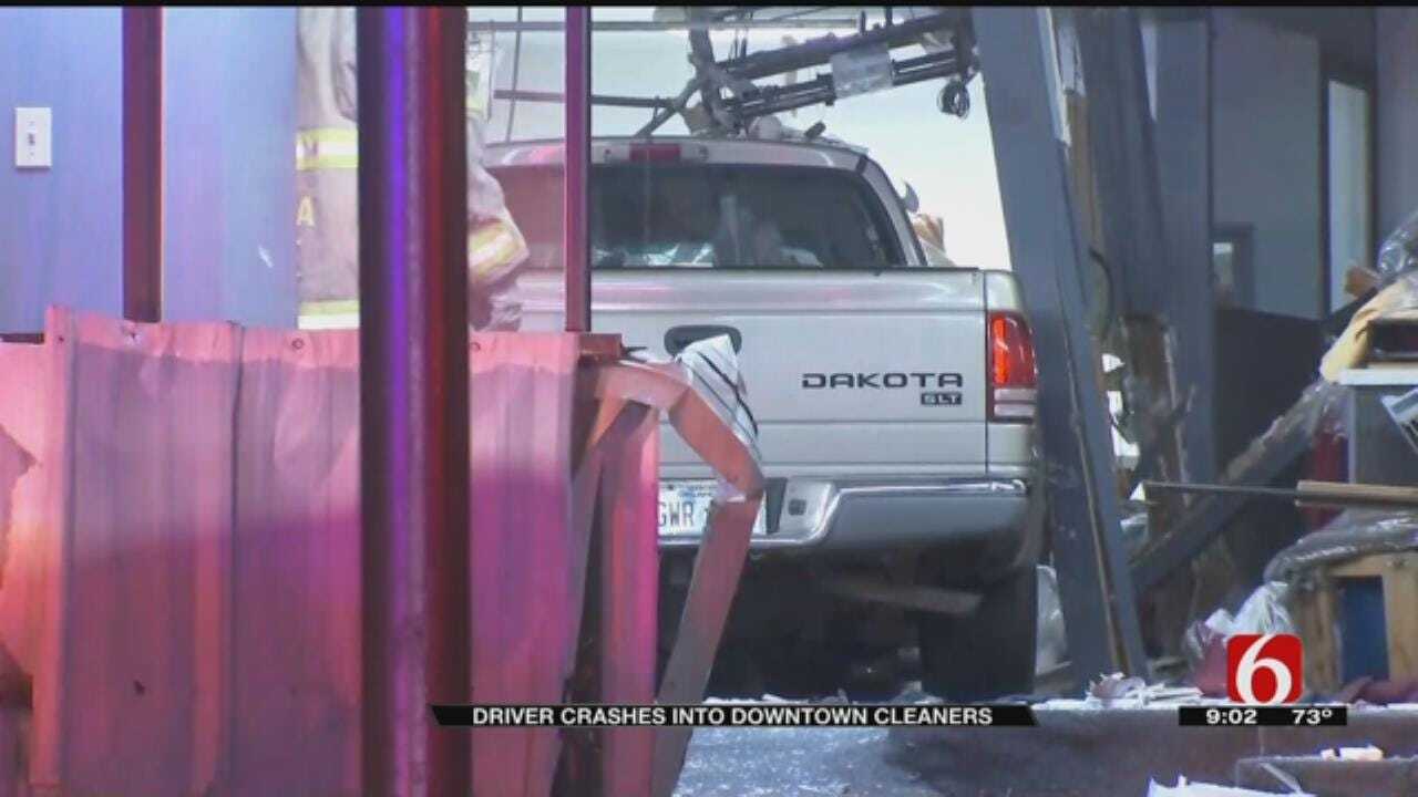 Truck Crashes Into Downtown Tulsa Building