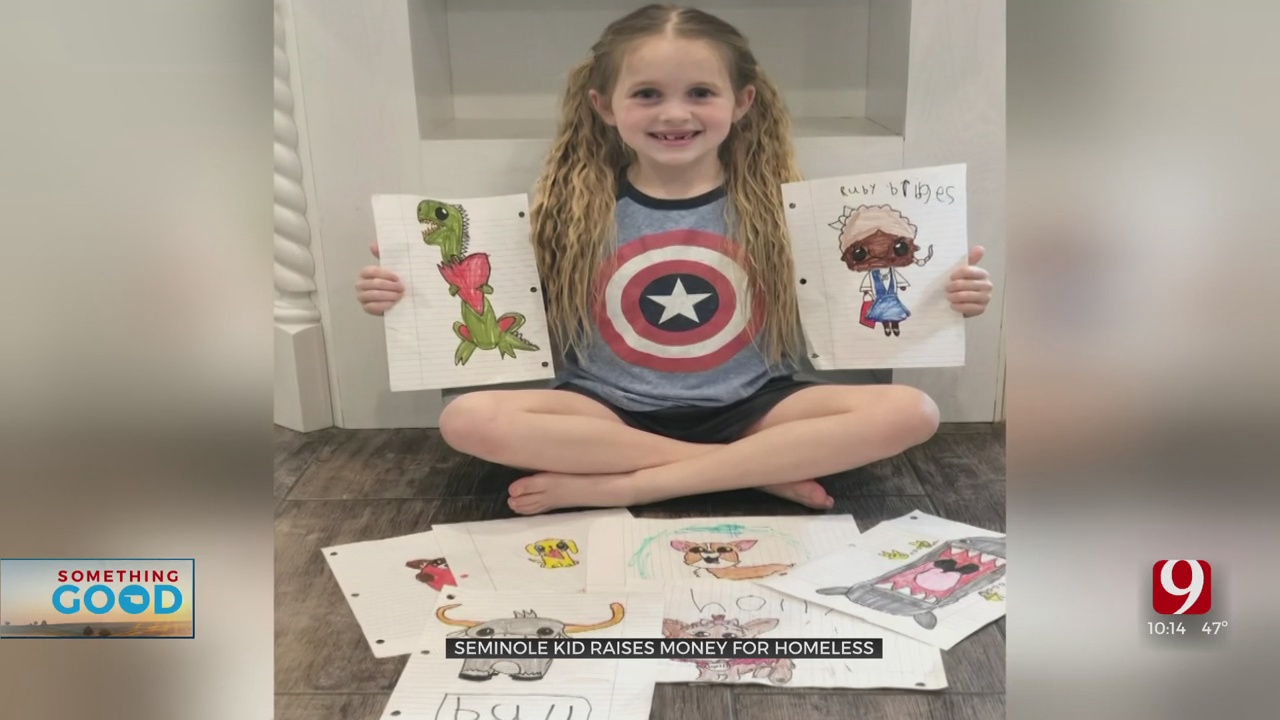 7-Year-Old Oklahoma Girl Helps Homeless Community With Her Art
