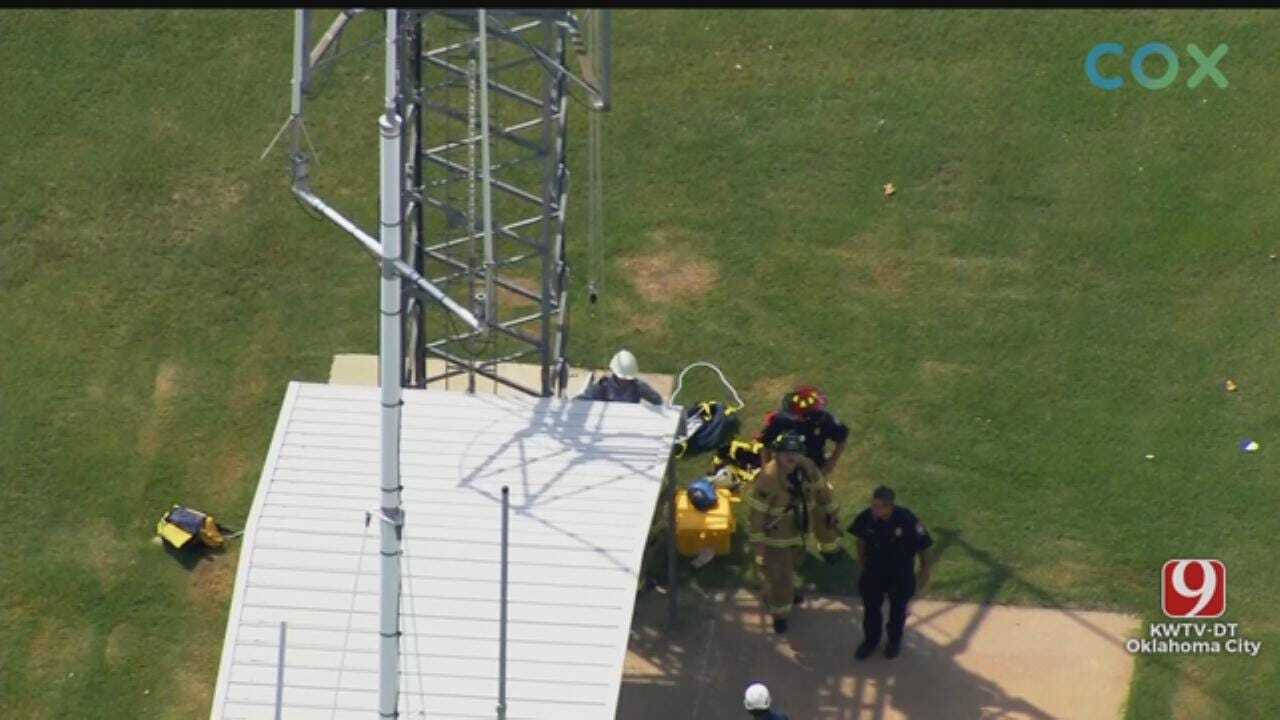 WATCH: Man Rescued From Tower In SW OKC