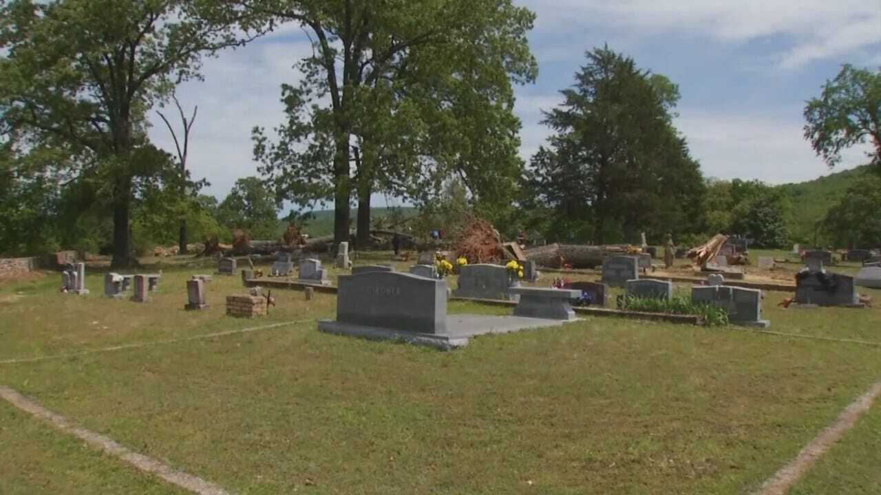 Volunteers Work Together To Clean Up Adair County Cemetery