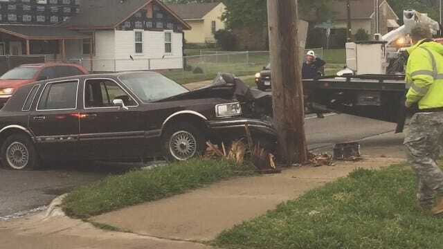 Gary Kruse: Car Smacks Into Pole At Pine & Harvard In Tulsa