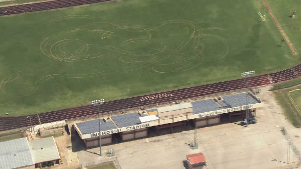 Vehicle Does Donuts On Chickasha HS Football Field, Causes Thousands In Damage