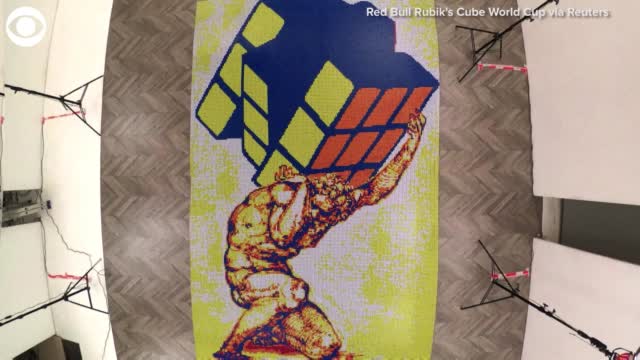 Watch: Artist Makes Mosaic Out Of Rubik's Cubes