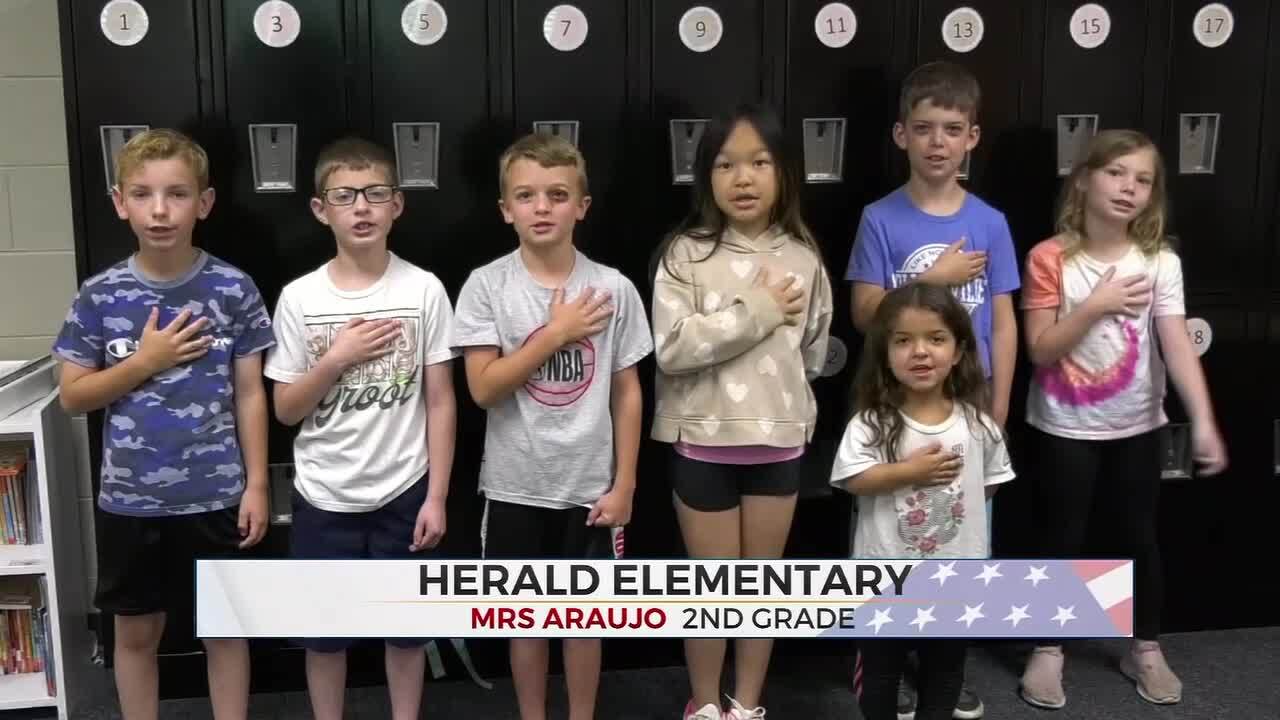 Daily Pledge: 2nd Grade Students At Herald Elementary