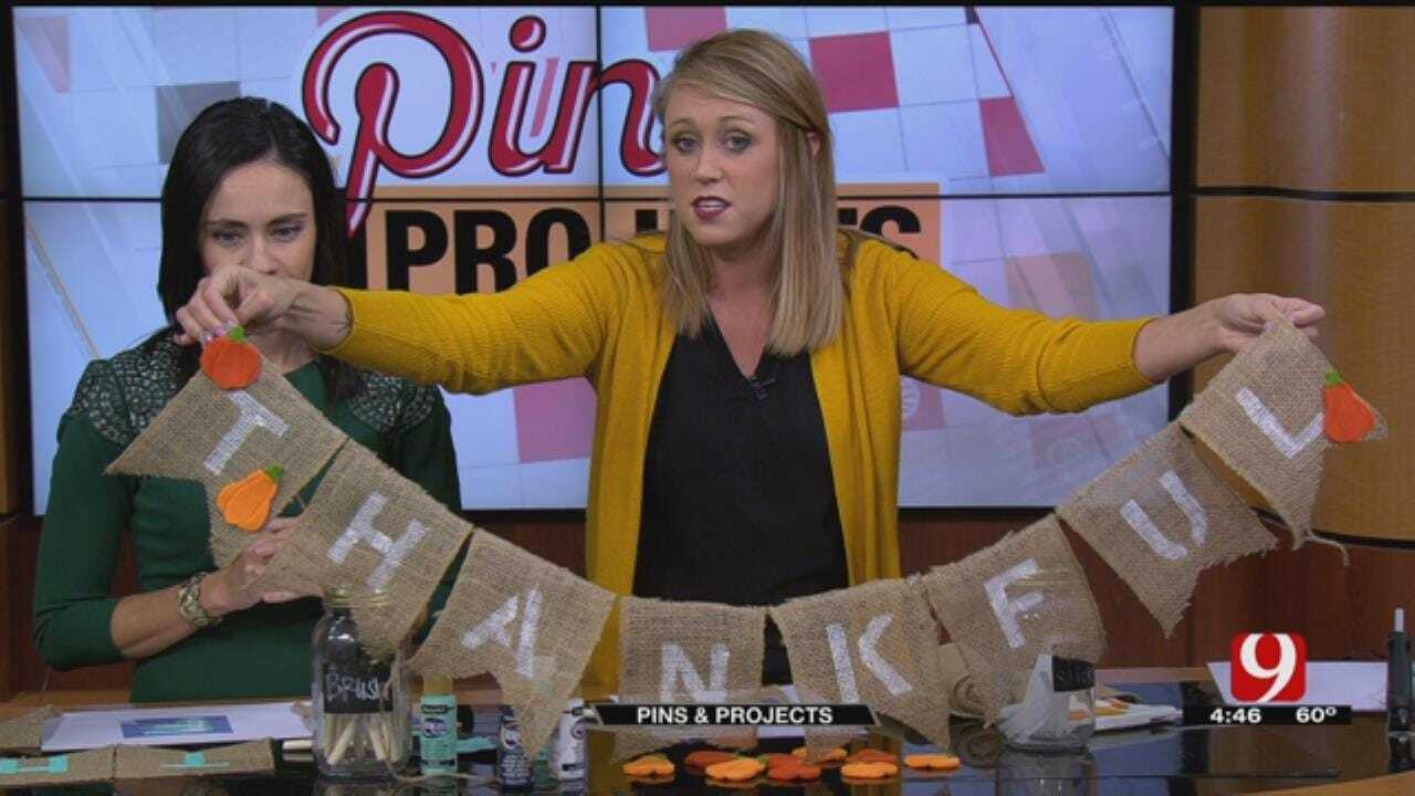 Pins & Projects: Thanksgiving Burlap Banner