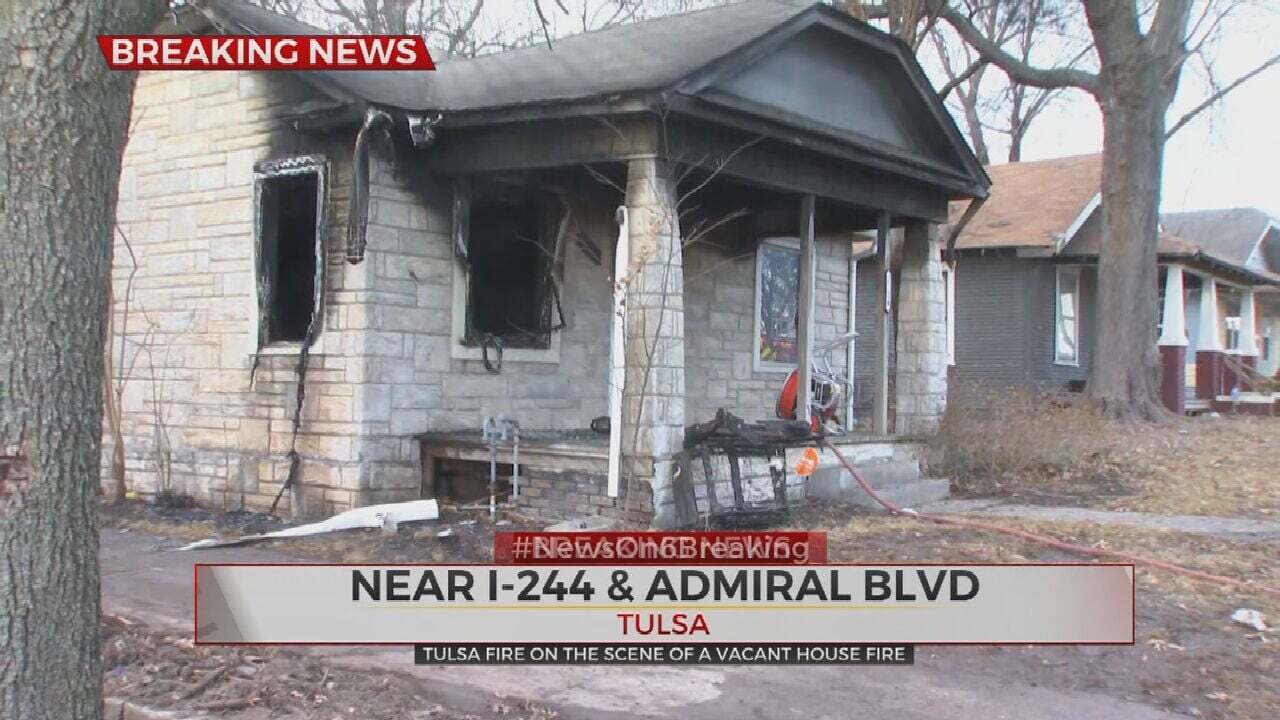 Tulsa Firefighters Respond To Vacant House Fire Near I-244, E Admiral Blvd.