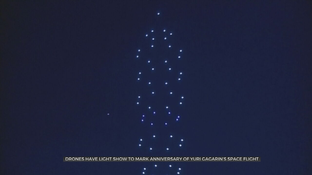 Watch: 500 Drones Light Up The Sky In Russia To Mark Anniversary Of Yuri Gagarin's Space Flight
