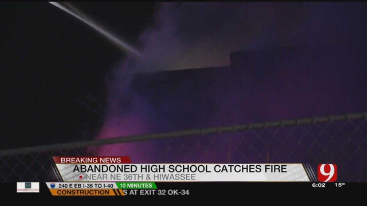 Abandoned School Catches On Fire Near Spencer