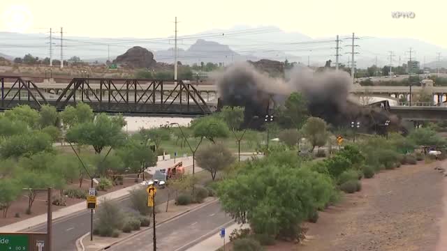 WATCH: Section Of Damaged Bridge Demolished In Tempe, Arizona