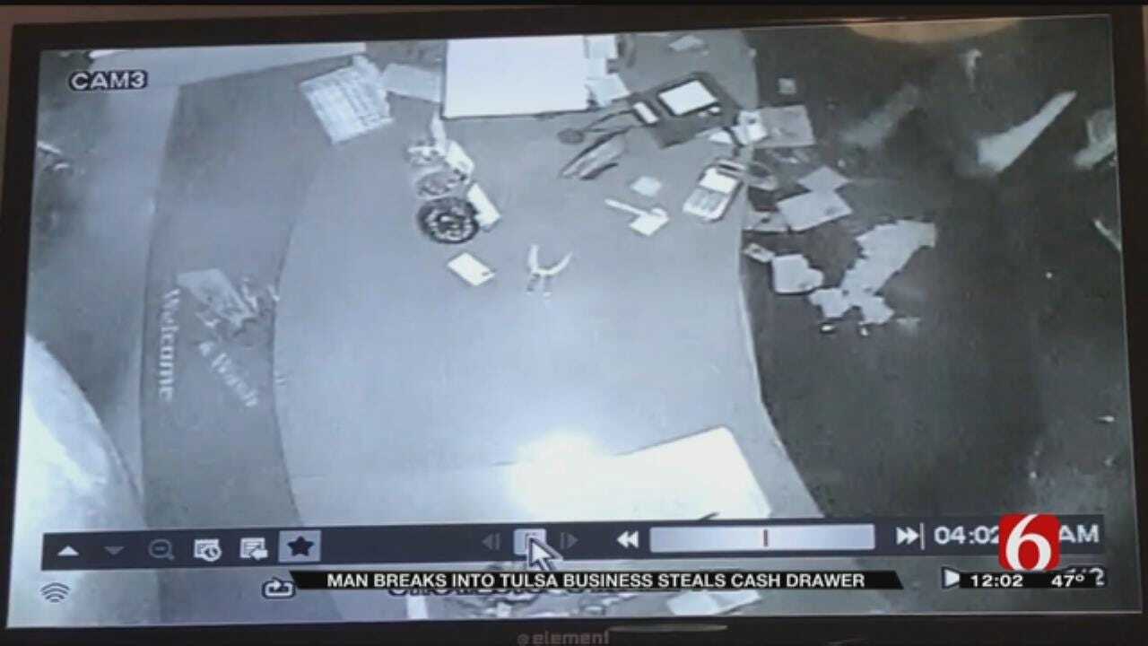 Burglar Damages Tulsa Store