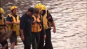 WEB EXTRA: Firefighters Rescue Man Trapped In Arkansas River