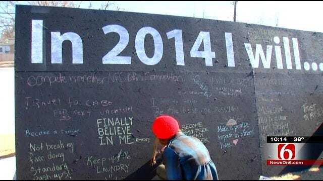 Broken Arrow Gym Users Spell Out New Year's Resolutions In Chalk