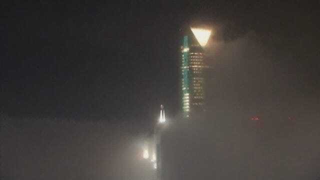 WEB EXTRA: Timelapse Of Fog Shifting Across Devon Tower