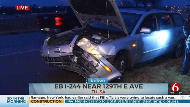 Black Ice Blamed For Multiple Vehicle Crash On EB I-244 In Tulsa