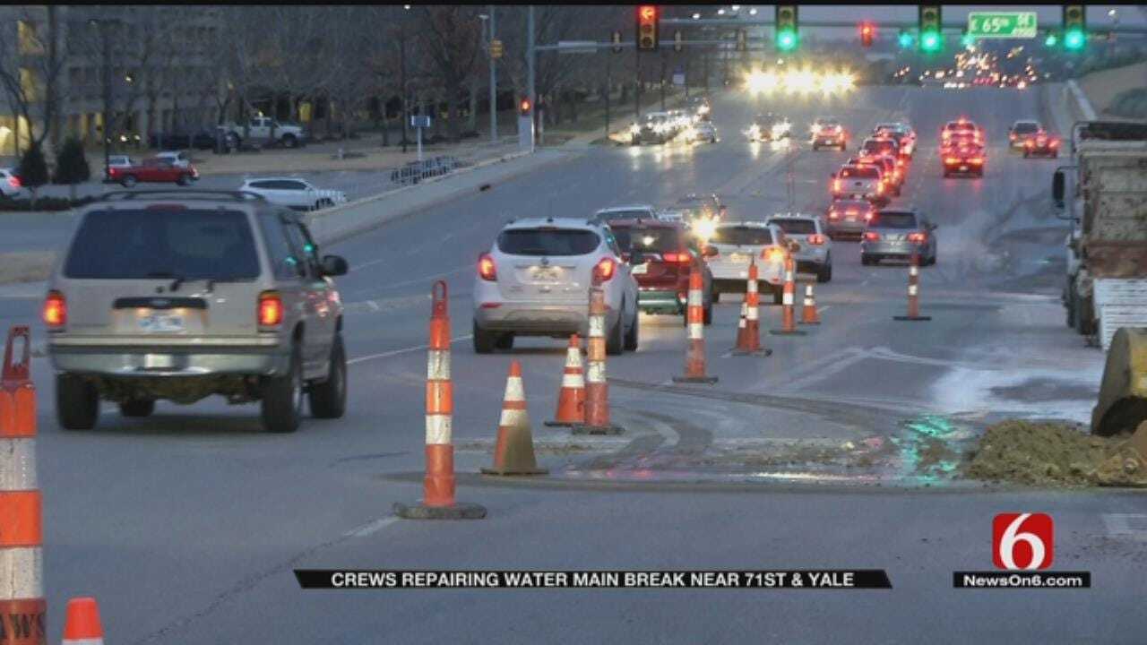 Water Main Break Impacts Tulsa Traffic