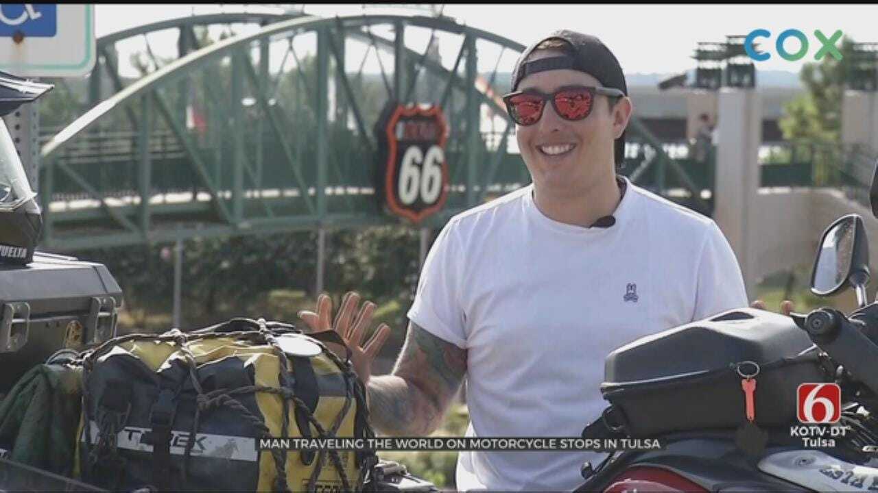 Man Traveling World On Motorcycle Makes Stop In Tulsa