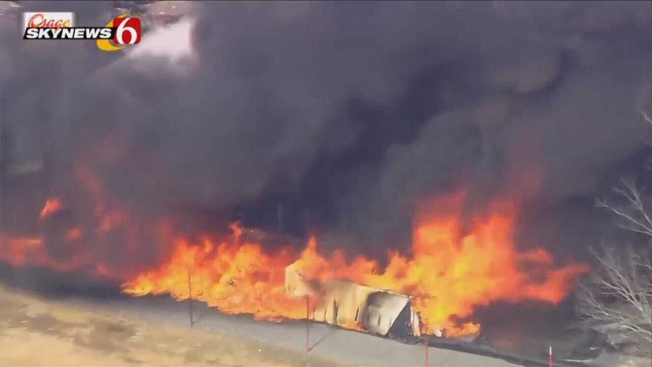 Osage SkyNews 6 HD Video From Scene Of Drilling Rig Fire