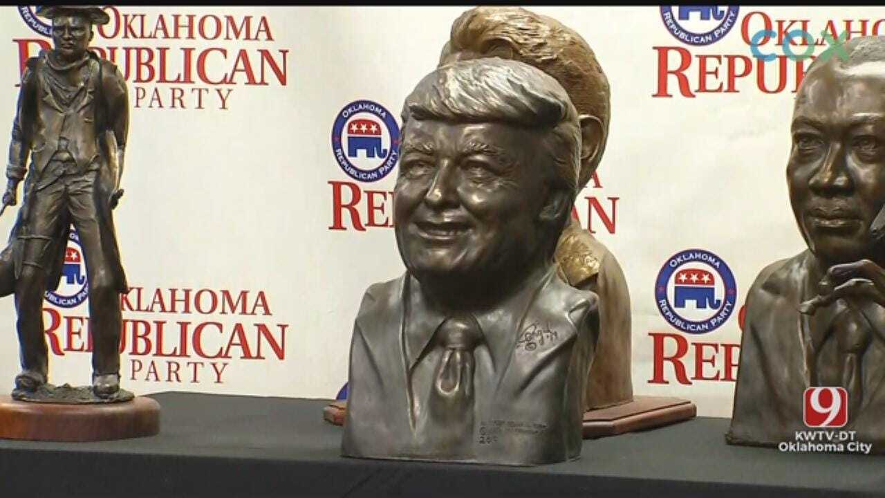 Okla. GOP Unveils Statue Of Trump To Mark Start Of Re-Election Campaign