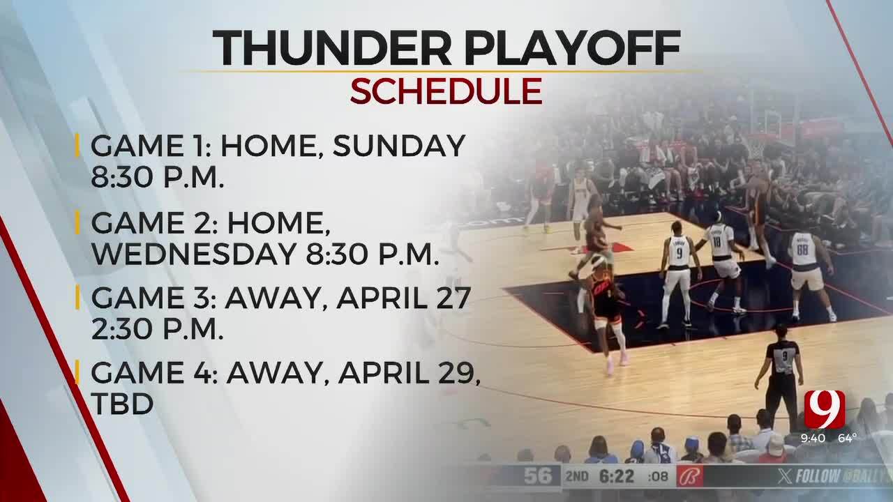 Starting 3 Thunder Playoff Games Scheduled, List Of Opponents Narrows