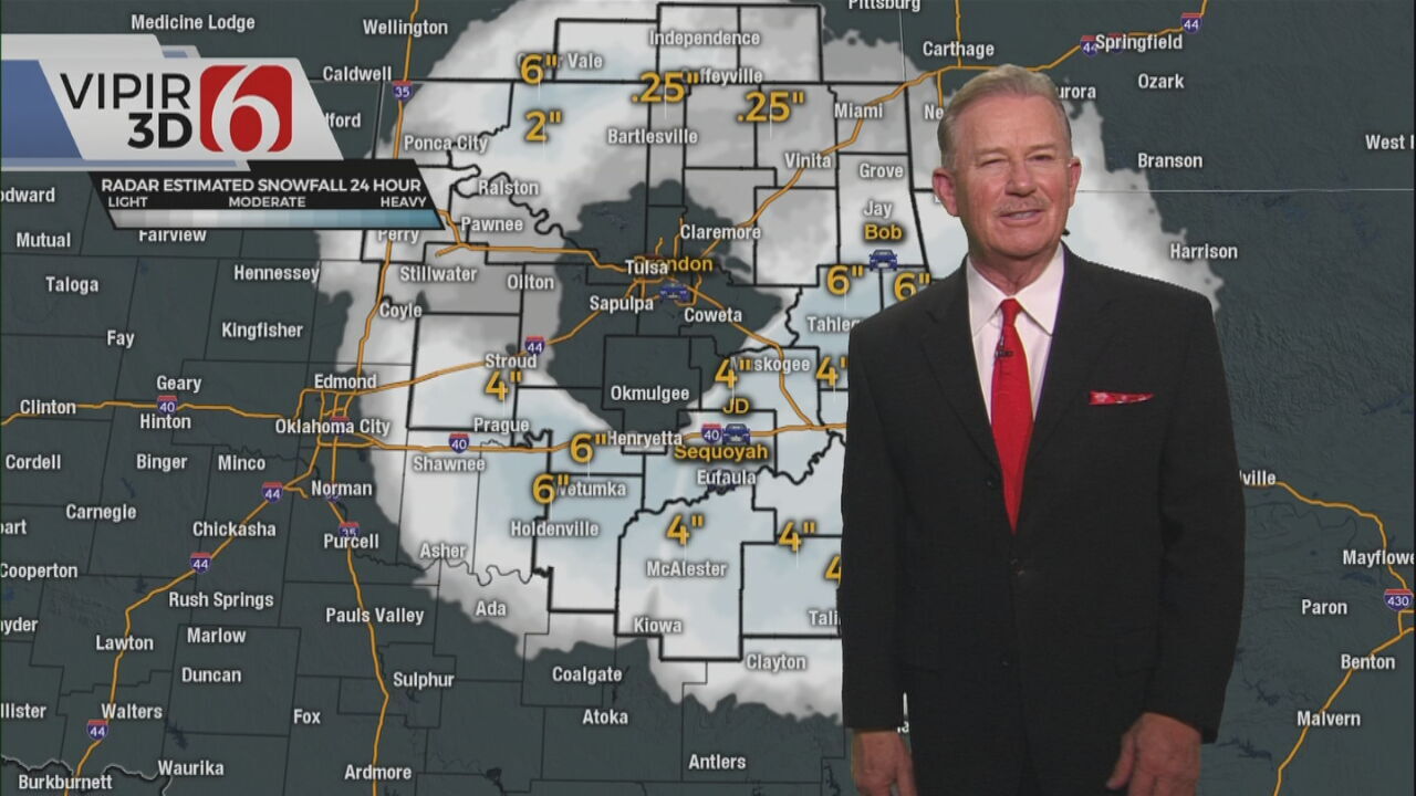 Warm Air "Donut" Keeps Heavy Snow Amounts Away From Tulsa