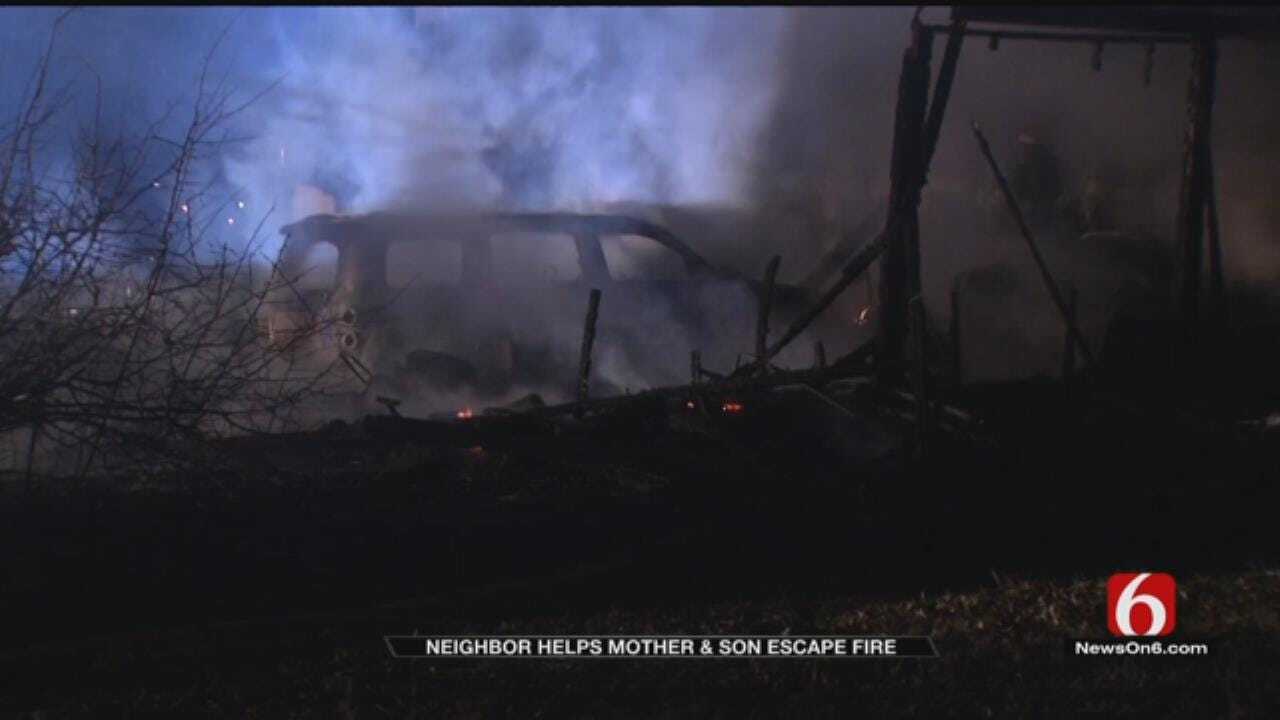 Neighbor Saves Mother, Child From A Burning Sapulpa Home
