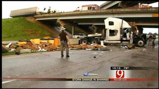 Karl Torp On The Scene Of Overturned Vehicles On I-40