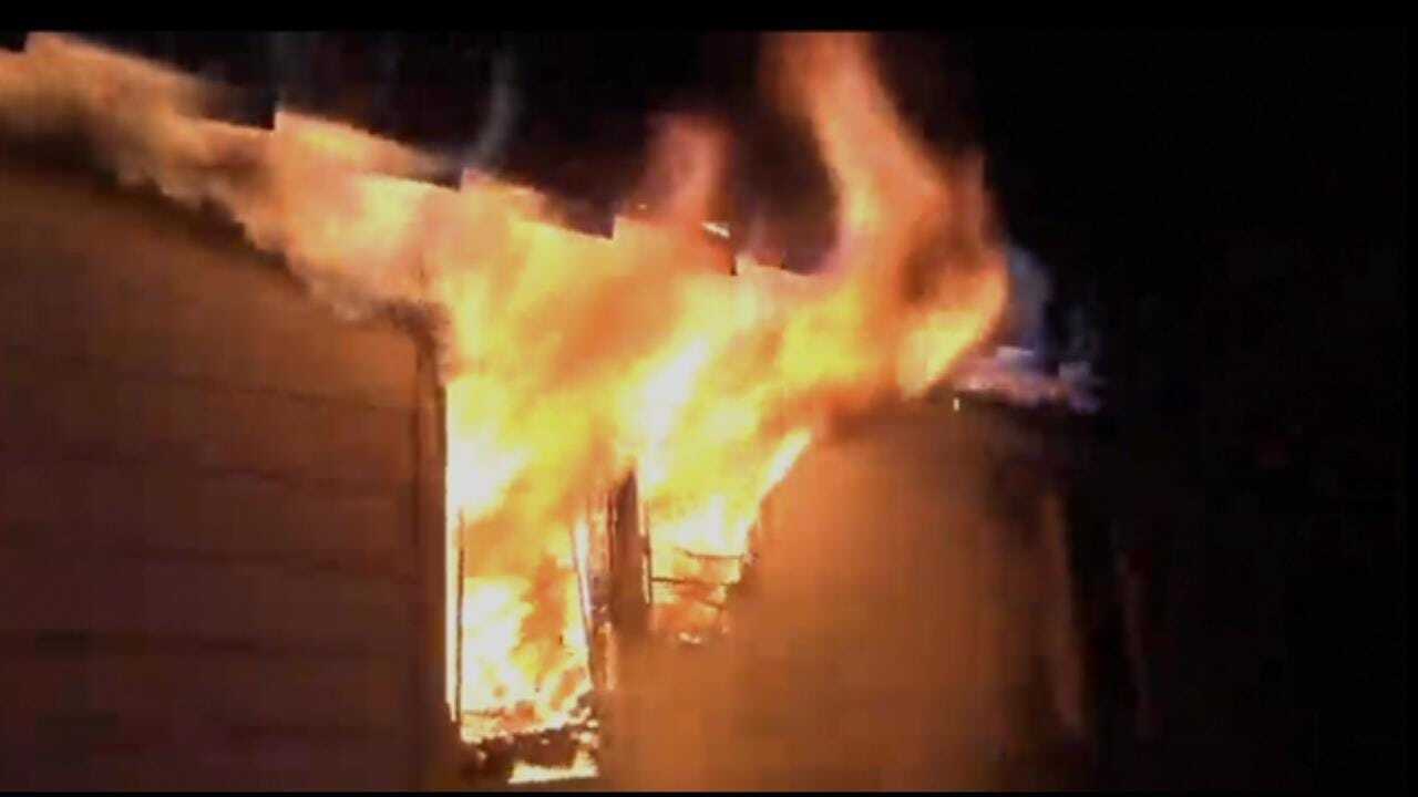 WATCH: Flames Rip Through Tulsa House