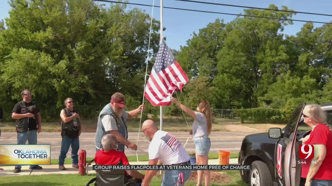 Oklahoma Together: Bikers Honor Veterans With Flag Raising 