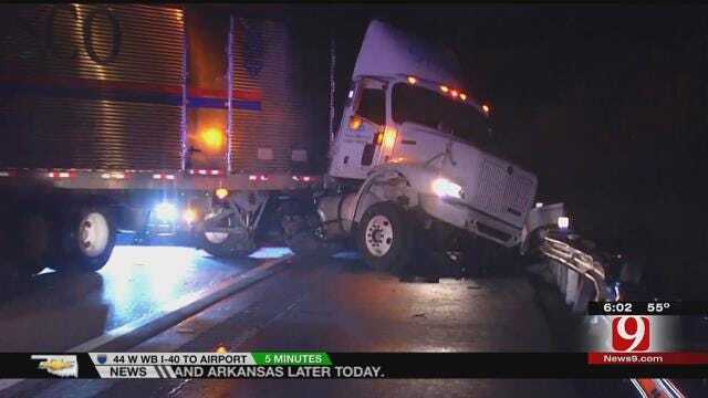 OHP: Driver May Have Fallen Asleep When Semi Jack-Knifed On Turner Turnpike