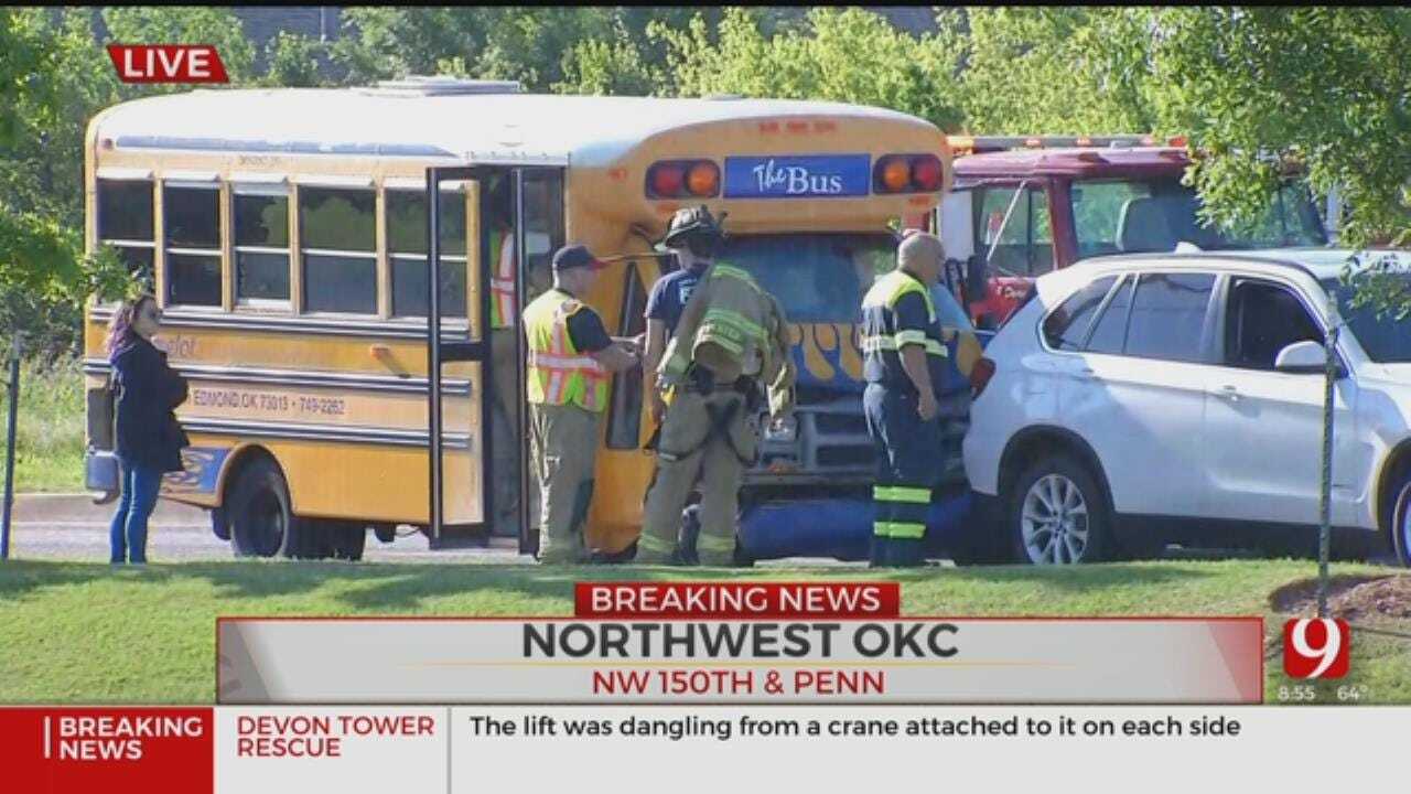 Emergency Crews Respond To School Bus Crash In OKC