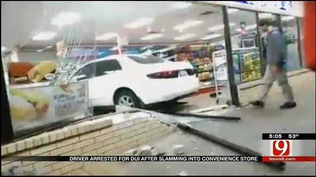 Driver Arrested For DUI After Slamming Into OKC 7-Eleven