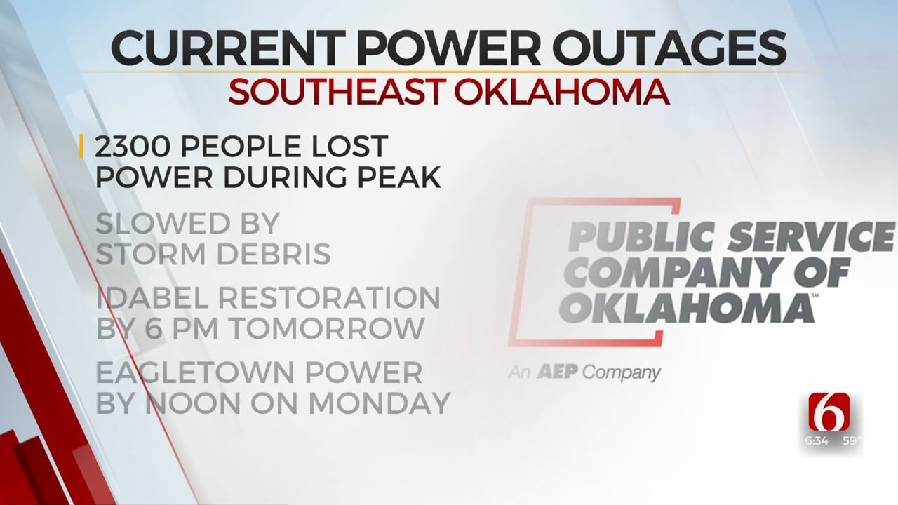 PSO Working To Restore Power In Tornado-Impacted Areas