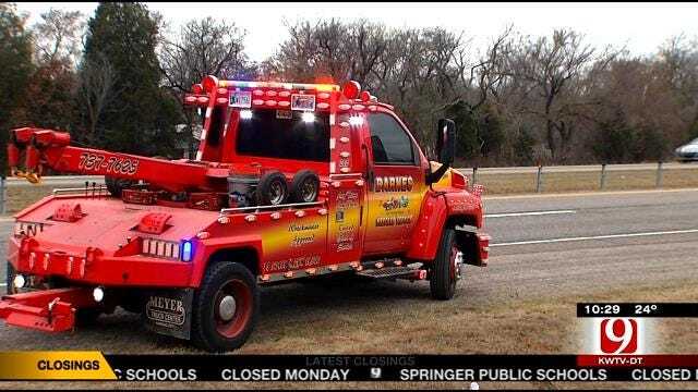 Tow Truck Drivers Line I-40 For Safety Awareness