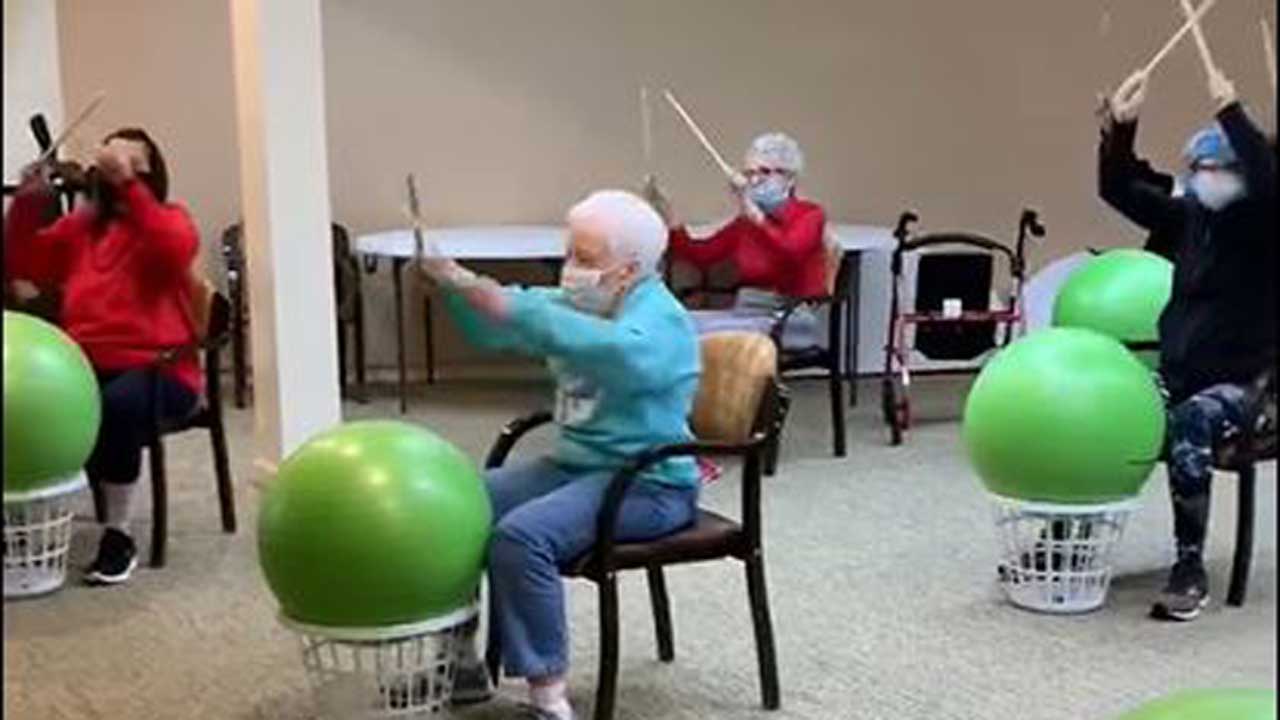 Bartlesville Senior Living Center Snares Online Attention With Drum Exercises