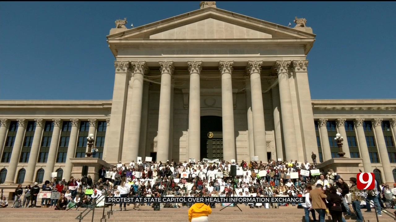 Protest At State Capitol Over Health Information Exchange