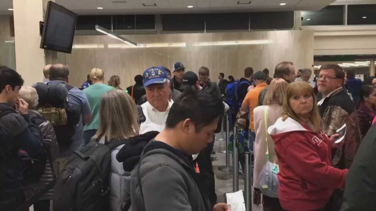 WEB EXTRA: Viewer Video Of Security Lines At Tulsa International Airport