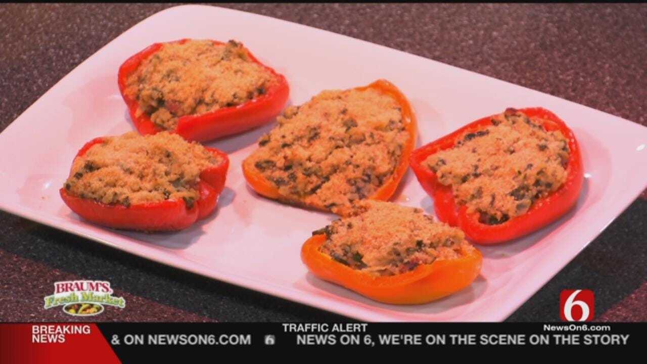 Spinach and Rice Stuffed Bell Peppers