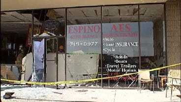 WEB EXTRA: Six Injured When Truck Crashes Into Tulsa Insurance Office