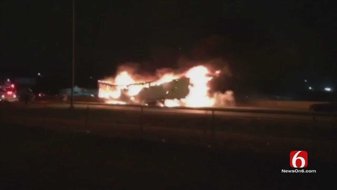 WEB EXTRA: Tractor Fire Closes Lanes On I-44 Near Highway 75