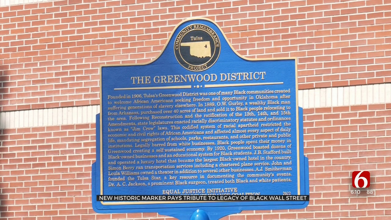 New Historic Marker In Tulsa Pays Tribute To Legacy Of Black Wall Street 