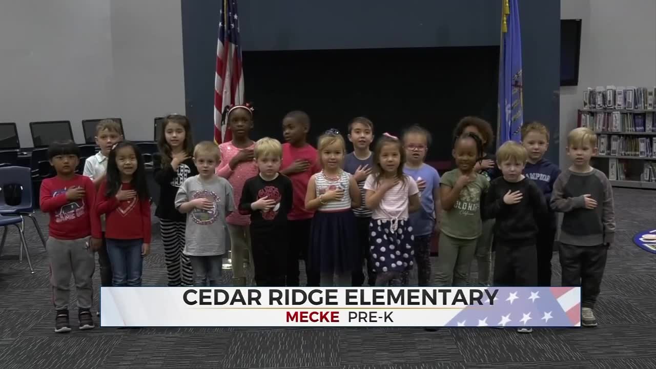 Daily Pledge: Ms. Mecke's Pre-K Class From Cedar Ridge Elementary