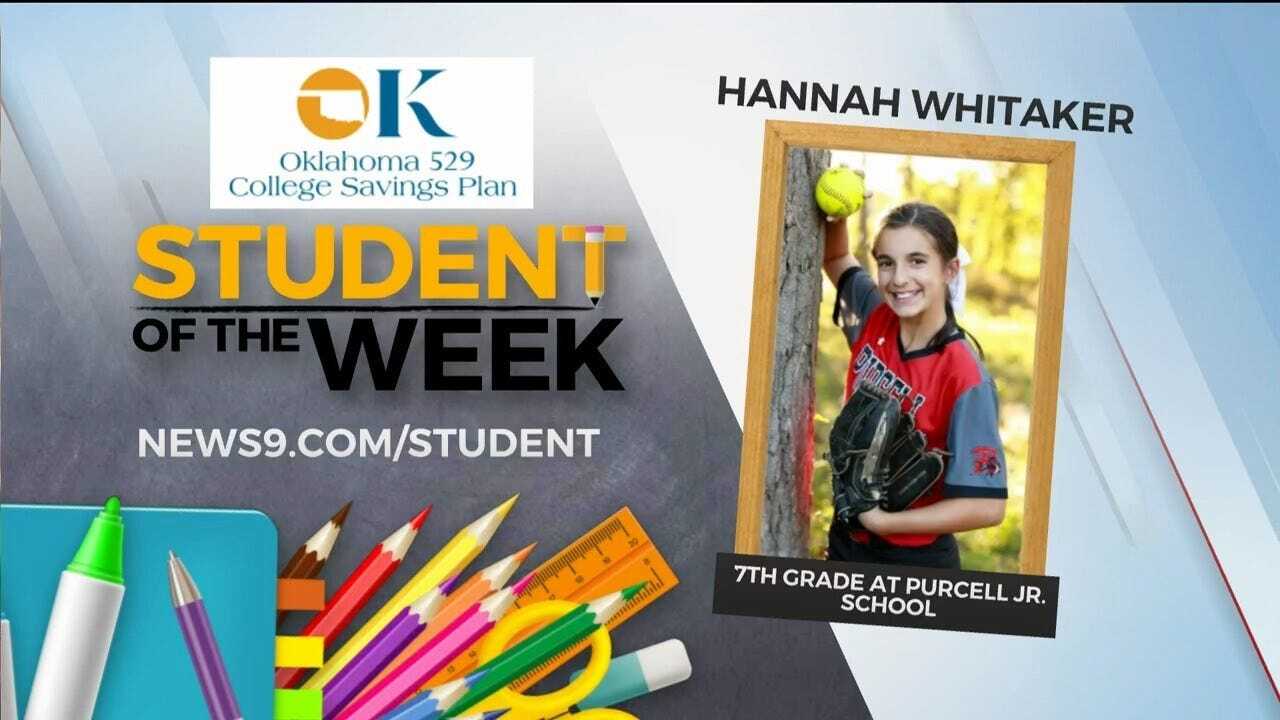 Student Of The Week: Hannah Whitaker, 7th Grader At Purcell Jr. School