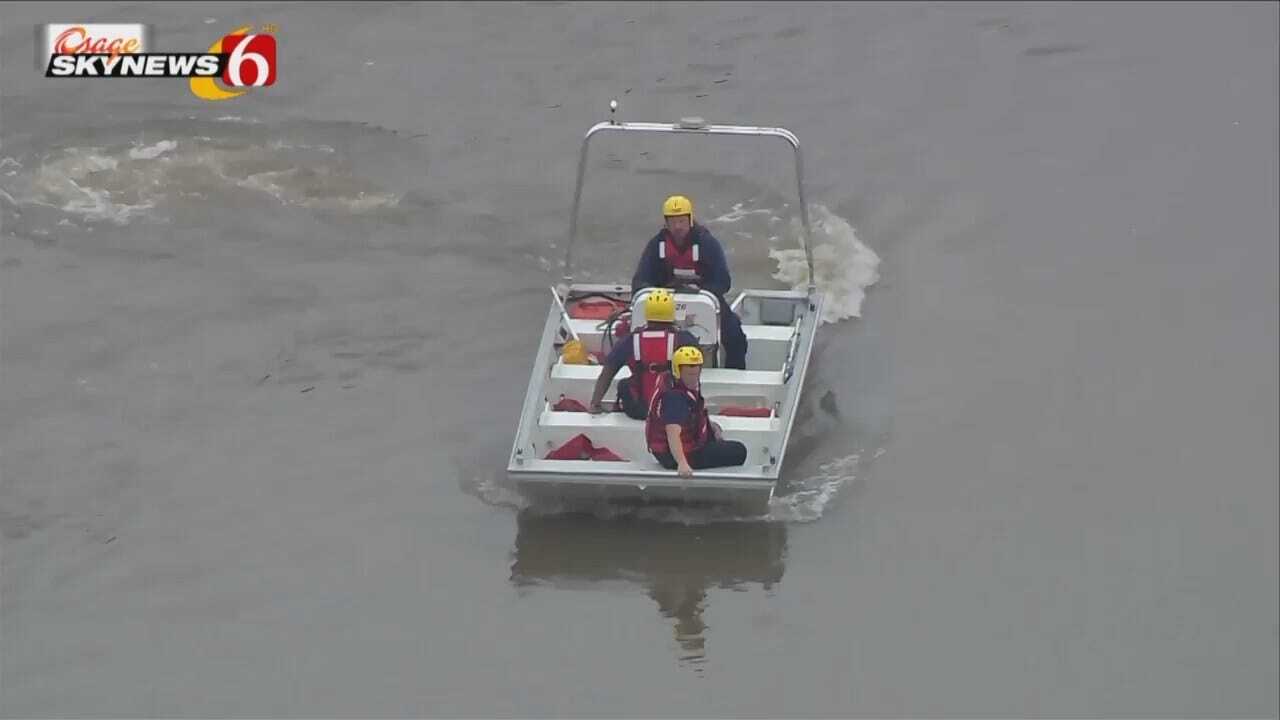 Osage SkyNews 6HD: Tulsa Firefighters Searching The Arkansas River