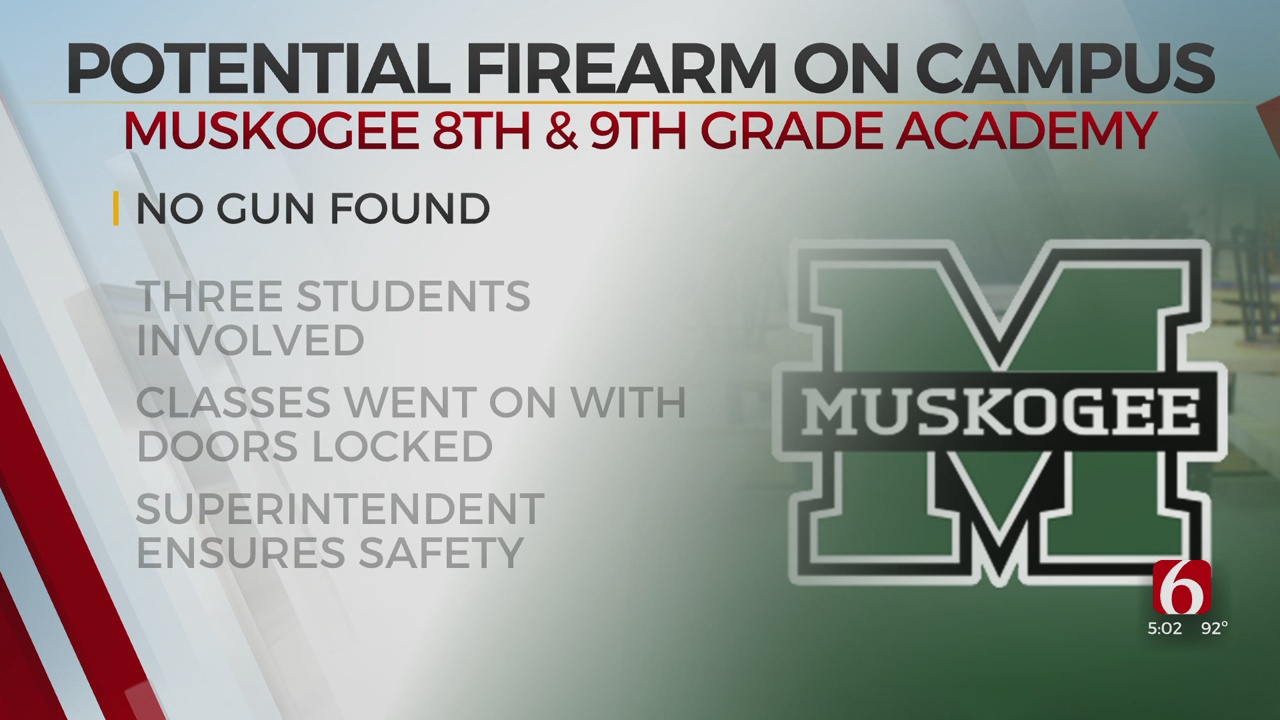 3 Muskogee Students Banned From Campus After Police Receive Potential Firearm Tip 