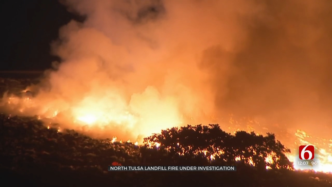 Firefighters Battle Early-Morning Fire At North Tulsa Landfill
