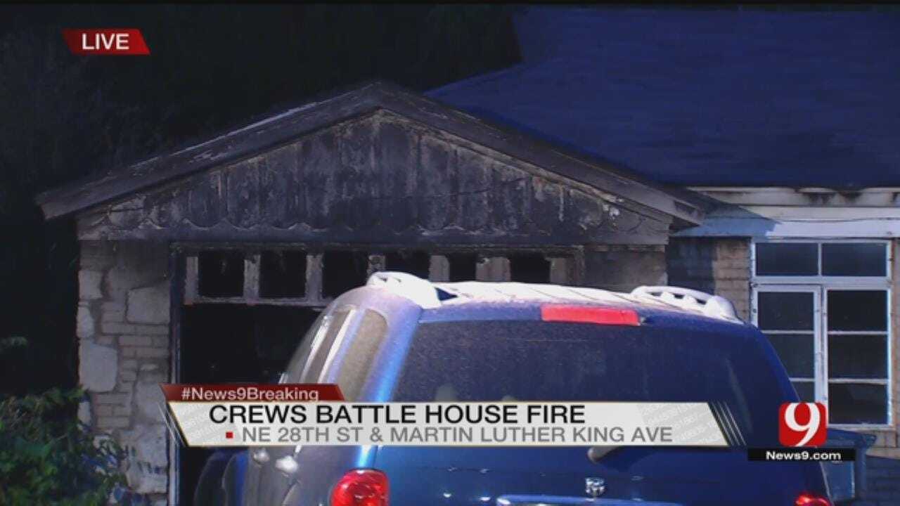Firefighters Fight House Fire In NE OKC