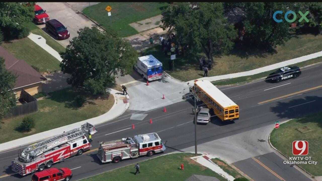 Car Crashes Into School Bus In SW OKC
